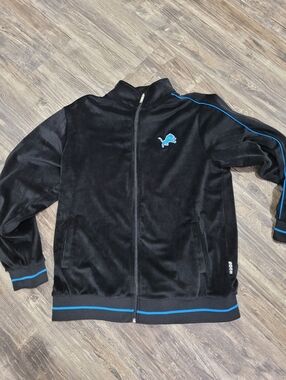 Velour NFL Detroit Lions zip up track Jacket Mens XL